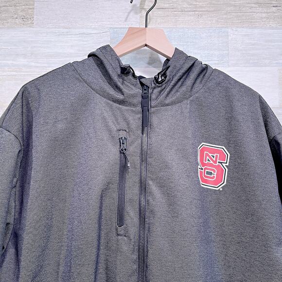 NC State Wolfpack On-Field Parka Jacket Gray Hooded Insulated Mens XLT XL Tall - Picture 2 of 9